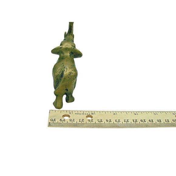 Small Vintage Brass Elephant Statue Figurine Retro Home Decor Trunk Up Good Luck - Picture 9 of 11
